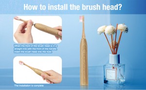 Compostable Soft Bristles Natural Sonic Electric Bamboo Toothbrushes With Soft Bristles