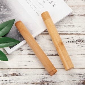 Eco-friendly Healthy Natural Bamboo Toothbrush Case With Soft Bristles For Travel Trip