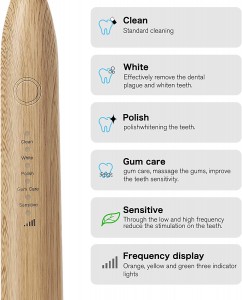 Organic Electric Bamboo Toothbrushes With Vegan Friendly Soft Bristles For Adult