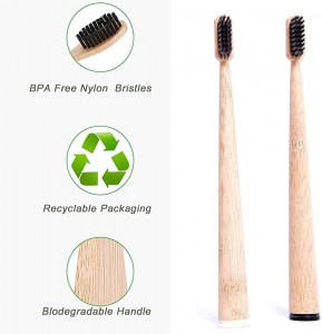 Soft Natural Bamboo Toothbrush With BPA-Free Castor Oil Bristles For Adult