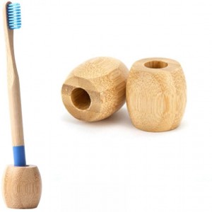 Natural Bamboo Toothbrush Stands Small Single Toothbrush Stand For Bathroom