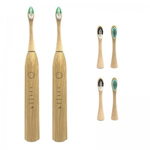 Biodegradable Soft Bristles Bamboo Electric Toothbrush With 3 Rechargeable Head
