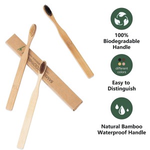 Natural Biodegradable Bamboo Toothbrush With Bio-Based Bristles For Adult