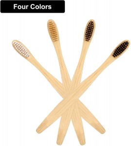 Biodegradable Zero Waste Natural Bamboo Toothbrush With Soft Bristles