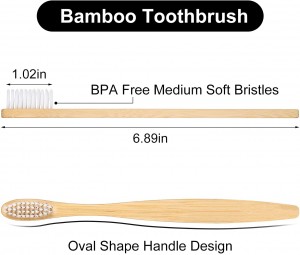 Organic Biodegradable and Vegan Eco-Friendly Medium bristle Bamboo Toothbrushes