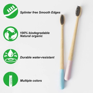 Soft Bristles Eco-Friendly Biodegradable Natural Charcoal Bamboo Toothbrush
