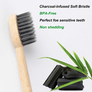 Soft Natural Bamboo Toothbrush With BPA-Free Castor Oil Bristles For Adult