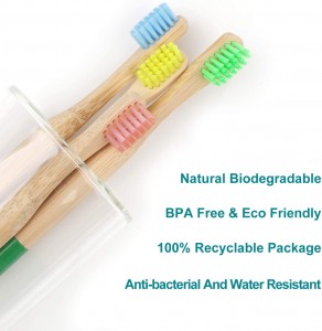 Compostable Natural Bamboo Toothbrush with Medium Soft Bristles for Adults
