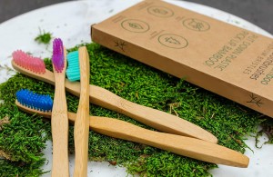 100% Natural Organic Bamboo Toothbrush with Soft-Bristles for Adults and Teenagers