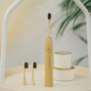 Natural Organic Biodegradable Handle Electric Bamboo Toothbrush With 3 Rechargeable Heads