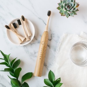 Eco Friendly Biodegradable Soft Bristles Electric Bamboo Toothbrushes For Travel