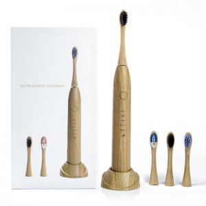 Eco-Friendly and Plastic Free Natural Sonic Electric Bamboo Toothbrushes with Soft Bristles