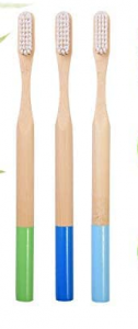 100% Eco-Friendly Natural Bamboo Toothbrushes Medium BPA Free Colored Bristles