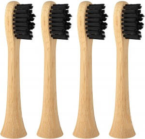 Bamboo Eco-Friendly Vegan Natural Handle Electric Toothbrush Heads With Soft Bristles