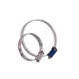 China manufacturers Blue Housing British Hose Clamp For Flexible Tube