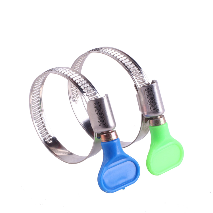 Gemran type hose clamp with handle