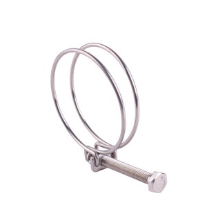 2mm Wire Diameter Metal Steel Adjustable Double Wire Hose Clamp