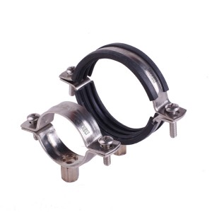 M8+M10 All Stainless Steel Two Side Screw Pipe Clamps With Epdm Rubber Topfix Factory Best Selling