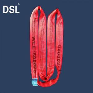 5T round soft double eye polyester spanset duplex protection high tenacity lifting webbing sling