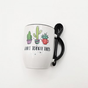 Personalized 11oz Sublimation Ceramic Travel Color Spoon Custom Coffee Mug Cup 