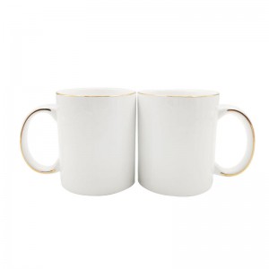 11oz white Mug with Golden/Silver Rim
