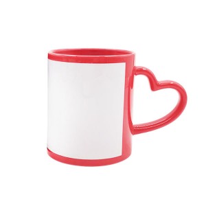 11oz Heart Handle Full Color Mug w White Patch