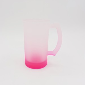 Thinksub High Quality Factory Price Sublimation Blanks 16oz Colorful Bottom Frosted Glass Beer Mug
