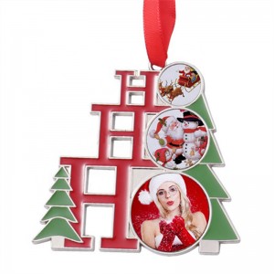 Personalized Photo Print Xmas tree Decoration Blank Metal Ornaments Sublimation Christmas Gift