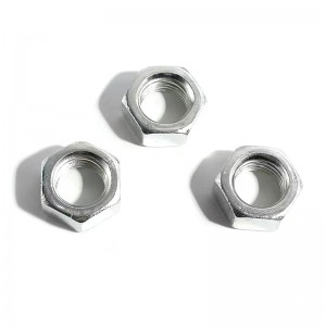Hexagon Nuts With Metric Coarse And Fine Pitch thread M1-M160 grade 4 with white zinc plated surface