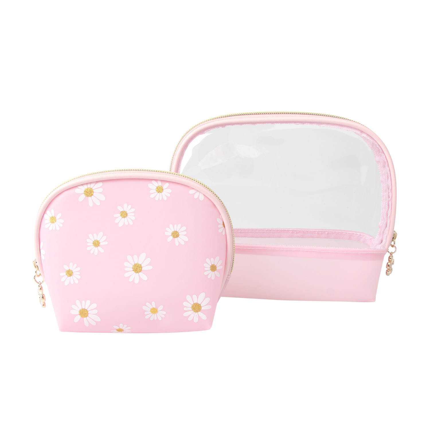 Gift Set for Women and Girls: Portable Cosmetic Polyester Pouch and Travel Toiletry Bag