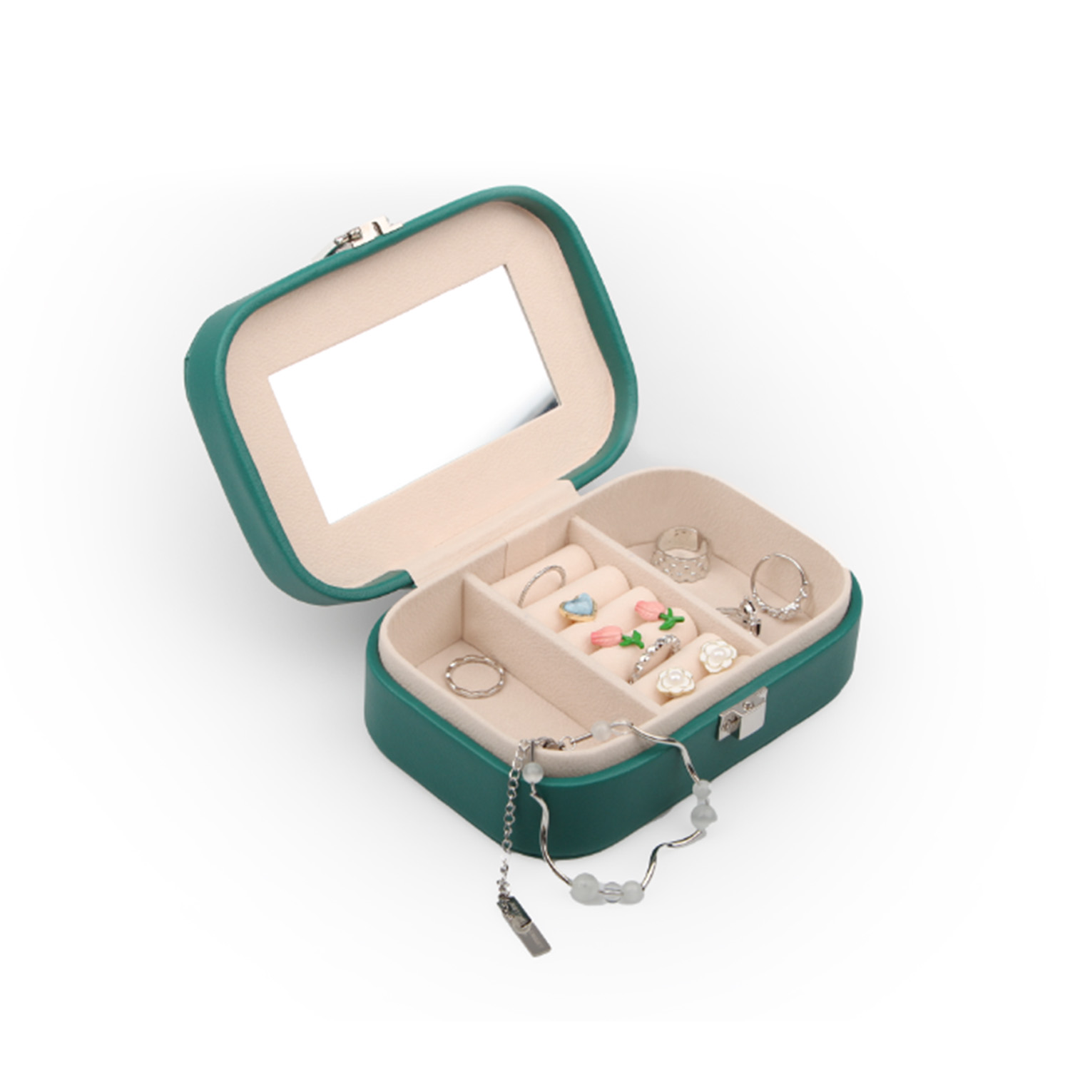 Travel jewelry storage box,PU leather small jewelry storage box, ladies and girls, portable travel jewelry box