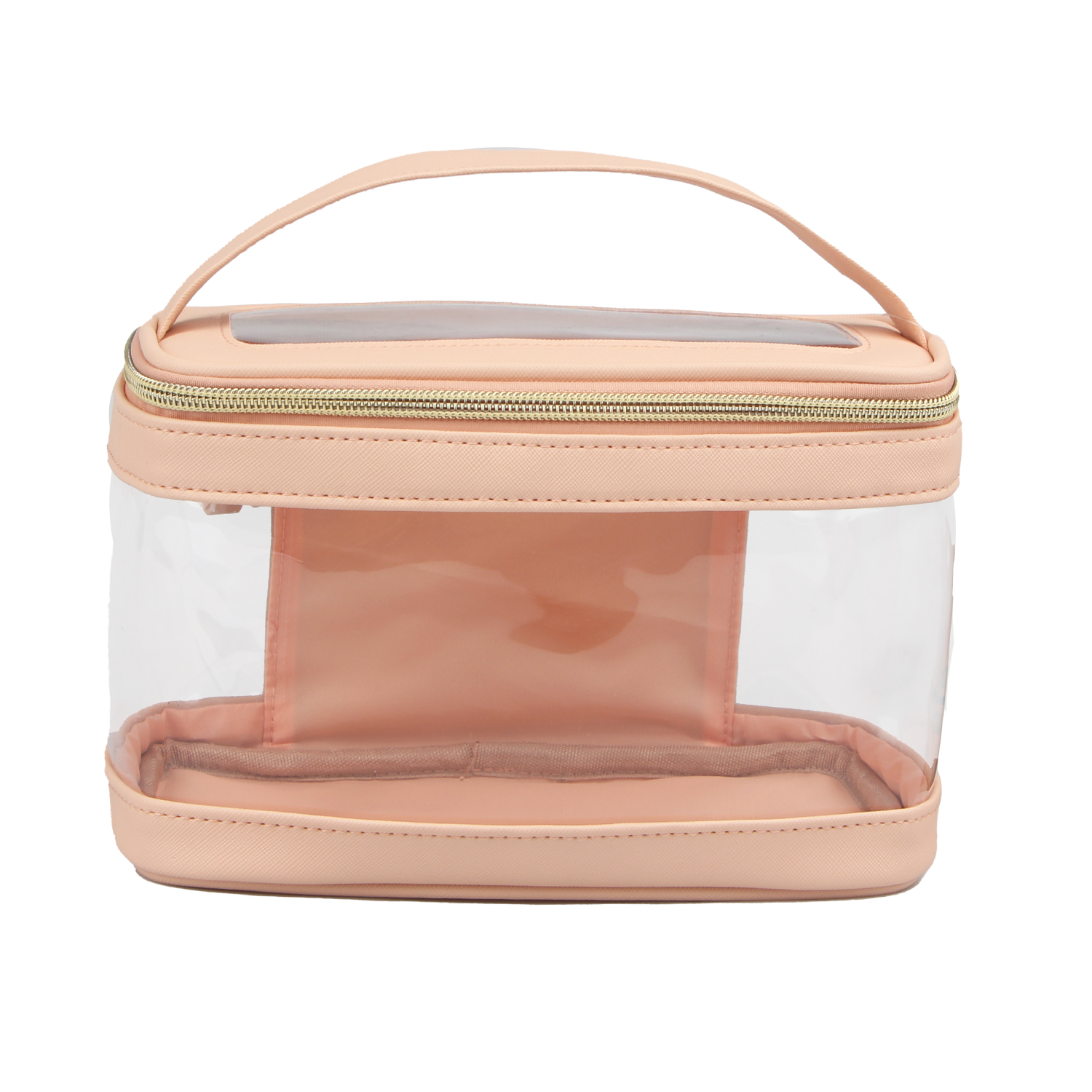 Pink PVC+PVC leather Zipper Bag . Clear Makeup Bag, Clear Toiletry Bags for Traveling, Toiletry Bag for Women, Clear Travel Bags For Toiletries, Travel Cosmetic Bags Organizer (Off-White) . Accesso...