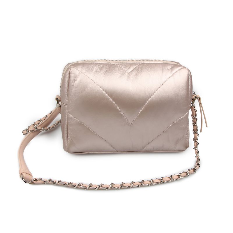 Women’s fashion soft leather One shoulder lightweight crossbody cloud Purse with chain