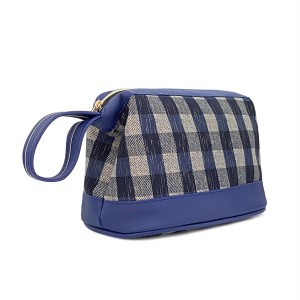 ODM Make Up Bag Manufacturer –  Blue Grid B/M00360G Men’s Toiletry Bag – Tianhou Bag