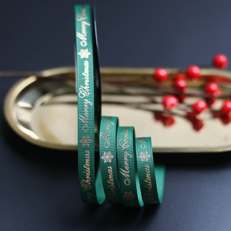 1cm Polyester Grosgrain Gift Christmas Ribbons