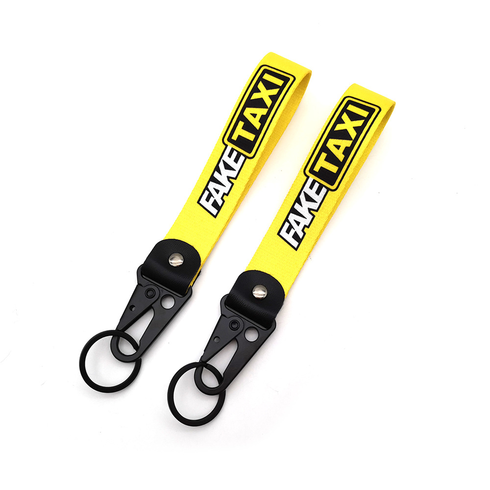 Customized Logo Keychain Lanyard with Carabiner and Rings
