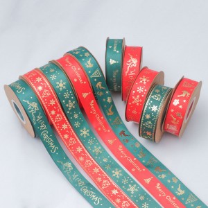 1cm 2cm Christmas Ribbons Polyester Grosgrain Ribbon Supplier