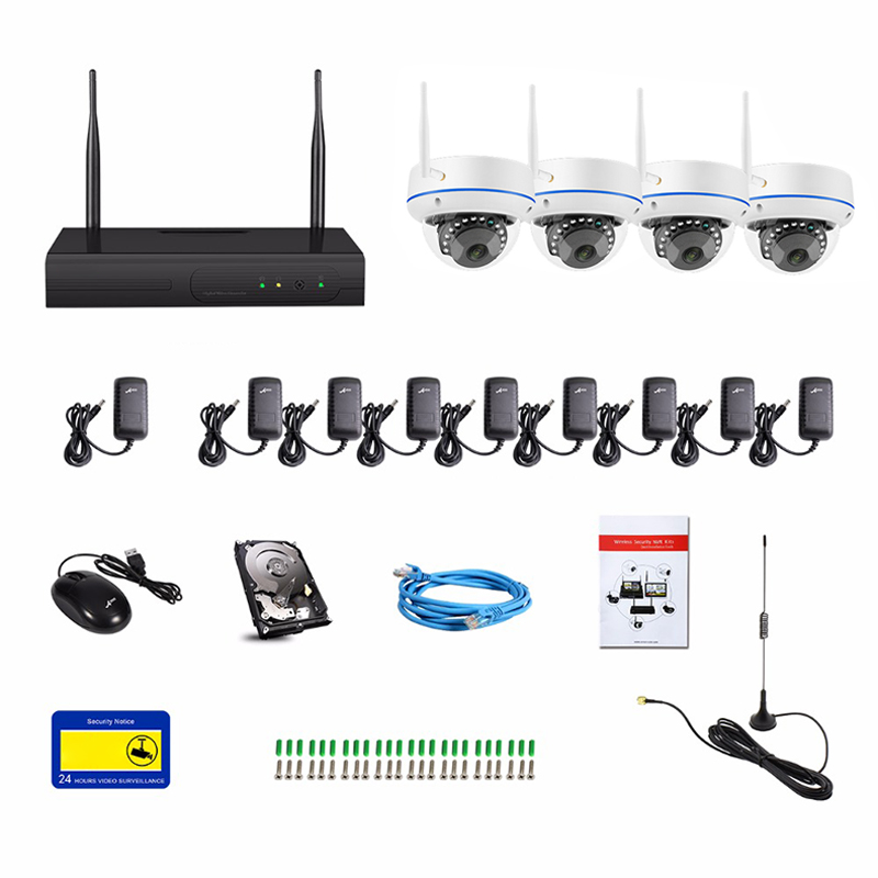 3MP 8 Channel 12 inch LCD Screen Wireless WiFi  NVR Outdoor IP66 HD IR Night Vision CCTV Camera Kits