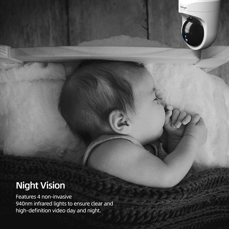1080p hd Free Cloud Storage Security Camera Night Vision Ip Camera works with alexa for pet/baby/elder