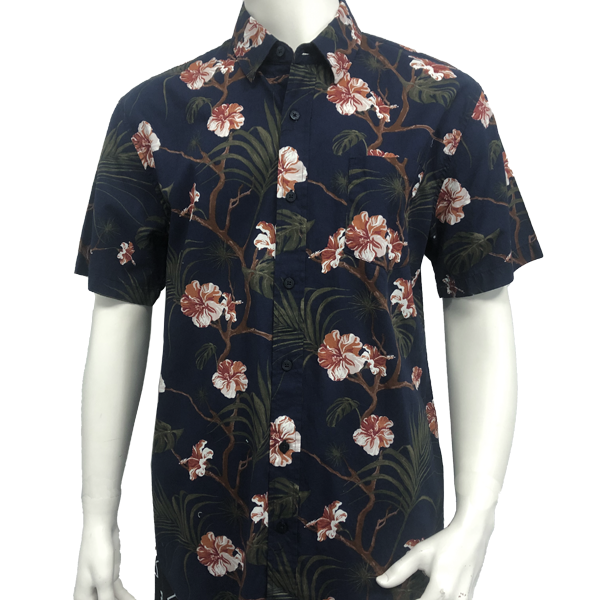 Tianyun Print Button Up Short Sleeve Hawaii Shirts