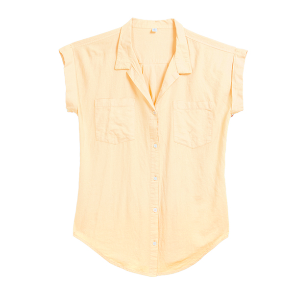 Casual Button Up Summer Shirt Women Top Blouse