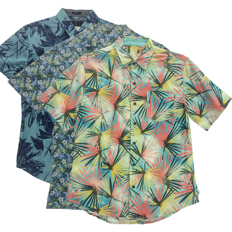TianYun Custom Men's Printed Casual Summer Vacation Beach Tropical Hawaiian Shirts