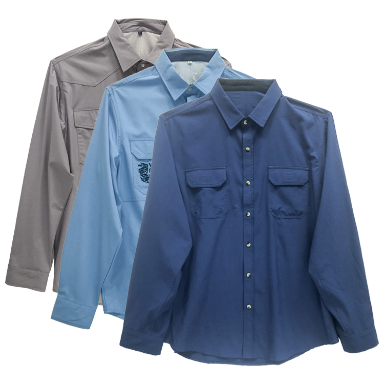 TianYun Dark Blue 100% Polyester Fishing Shirts