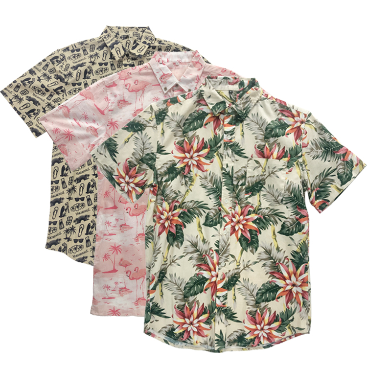 TianYun Man fashion button up Hawaiian shirts