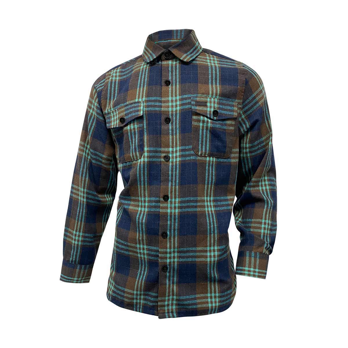 TianYun Men’s Casual Button Down Essentials Plaid Flannel Shirts with two pockets