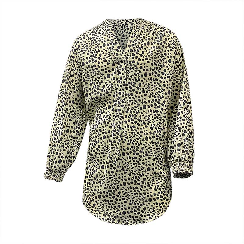 Tianyun Women Luxury Leopard print 100% rayon shirt dress