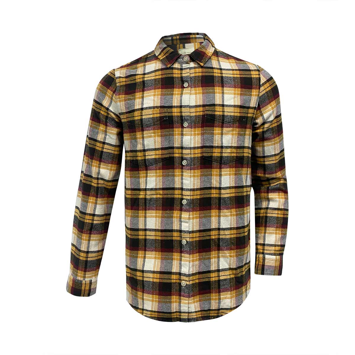 TianYun Men plaid double pocket flannel shirt