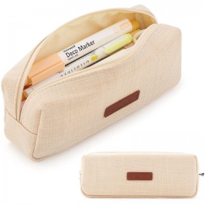 Small size pencil case Student pencil bag Coin bag Makeup bag Office Stationery Organizer Bag Suitable for teenagers school beige