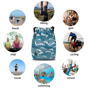 Trendy waterproof drawstring bag large capacity fitness exercise drawstring bag