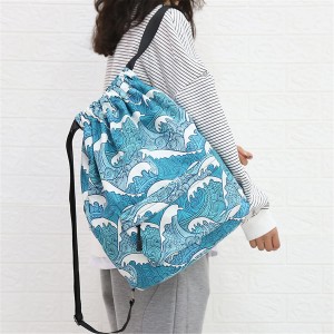 Trendy waterproof drawstring bag large capacity fitness exercise drawstring bag
